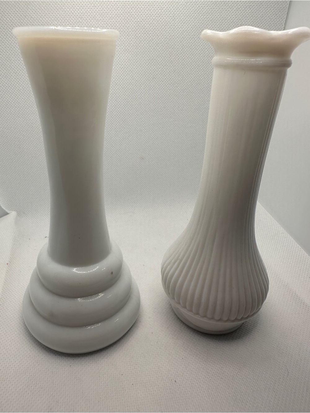 Milk Glass Bud Vases - Set of 2